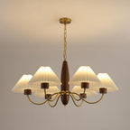 Lustra Chandelier Élégant en Noyer et Laiton - Neutralighting