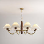 Lustra Chandelier Élégant en Noyer et Laiton - Neutralighting