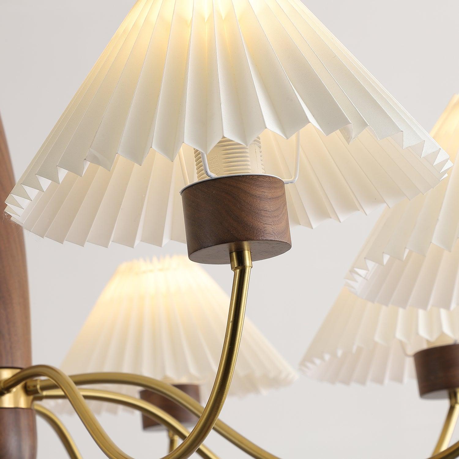 Lustra Chandelier Élégant en Noyer et Laiton - Neutralighting