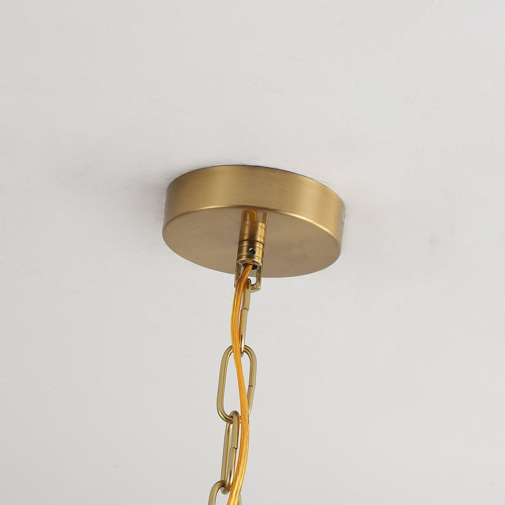 Lustra Chandelier Élégant en Noyer et Laiton - Neutralighting
