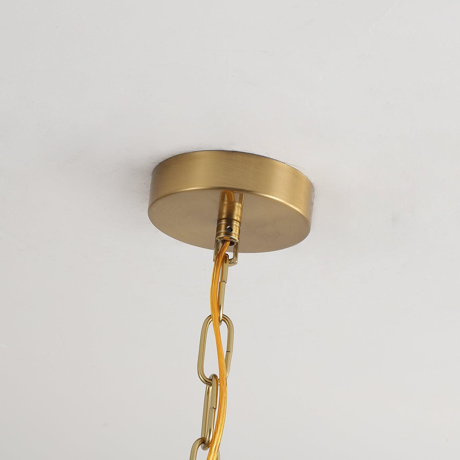 Lustra Chandelier Élégant en Noyer et Laiton - Neutralighting
