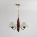 Lustra Chandelier Élégant en Noyer et Laiton - Neutralighting