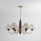 Lustra Chandelier Élégant en Noyer et Laiton - Neutralighting
