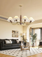 Lustra Chandelier Élégant en Noyer et Laiton - Neutralighting