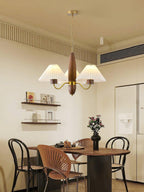Lustra Chandelier Élégant en Noyer et Laiton - Neutralighting