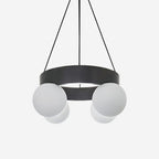 Asterios Lustre Anneau Noir Abat-jours Sphériques - Neutralighting
