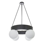 Asterios Lustre Anneau Noir Abat-jours Sphériques - Neutralighting