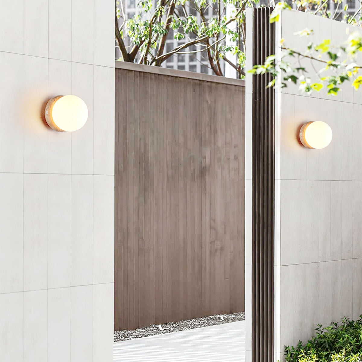Caliror Ronde-Plaque Travertin Luminaire Mural - Neutralighting