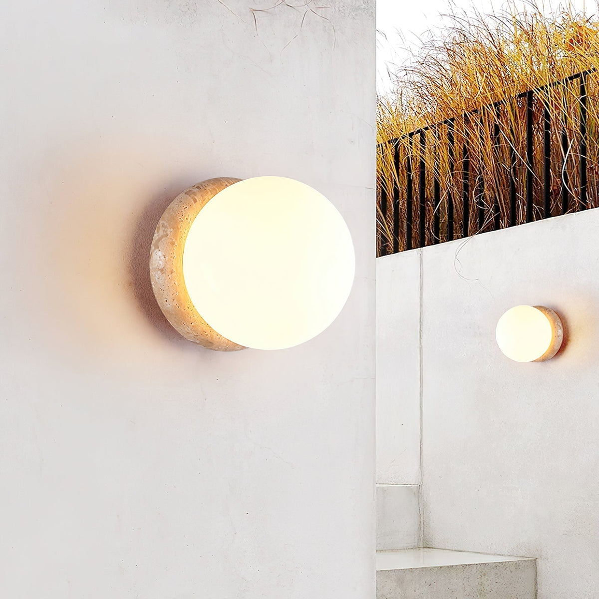 Caliror Ronde-Plaque Travertin Luminaire Mural - Neutralighting