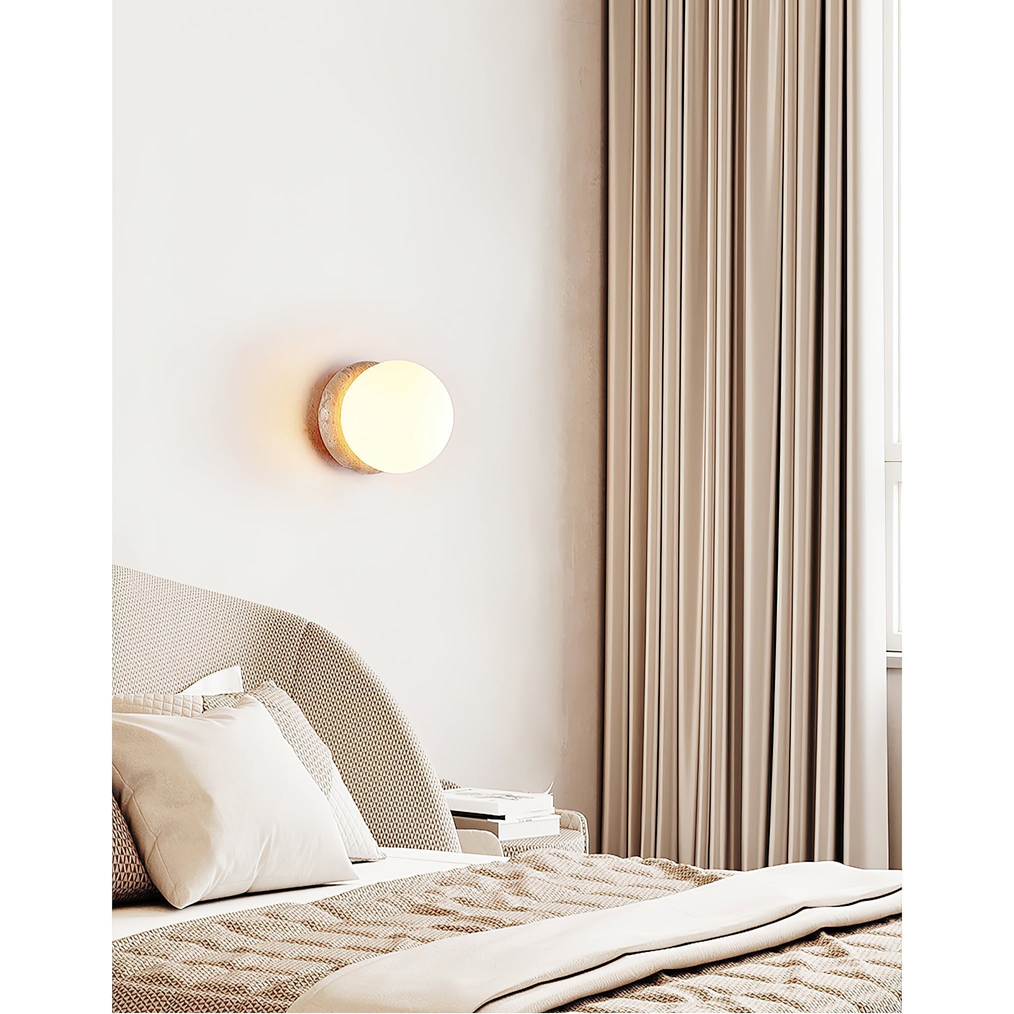 Blikuvys Moderne Minimaliste Travertin Verre Applique Murale - Neutralighting