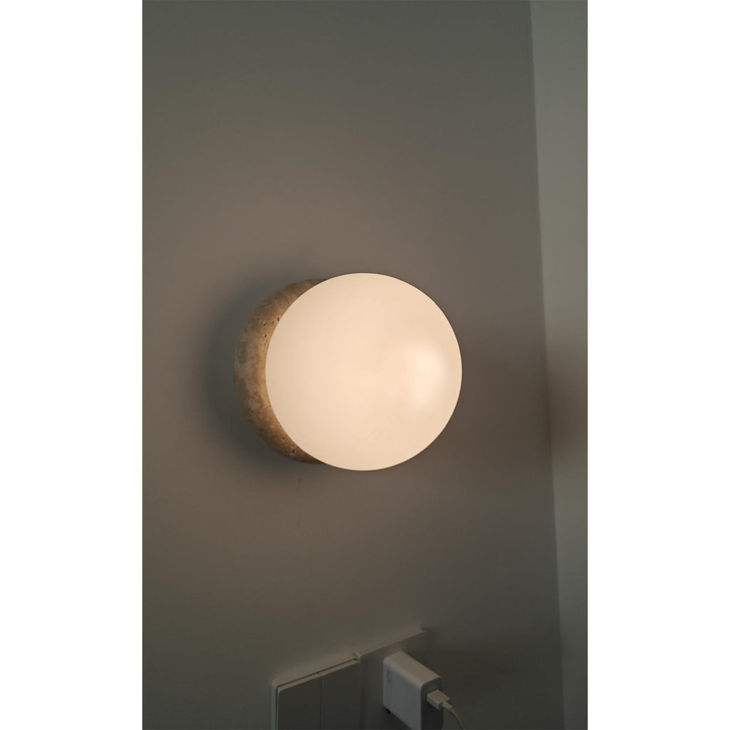 Blikuvys Moderne Minimaliste Travertin Verre Applique Murale - Neutralighting
