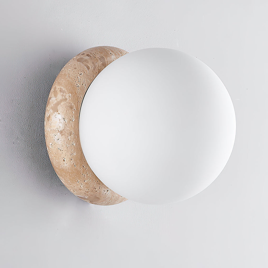 Blikuvys Moderne Minimaliste Travertin Verre Applique Murale - Neutralighting