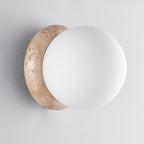 Blikuvys Moderne Minimaliste Travertin Verre Applique Murale - Neutralighting