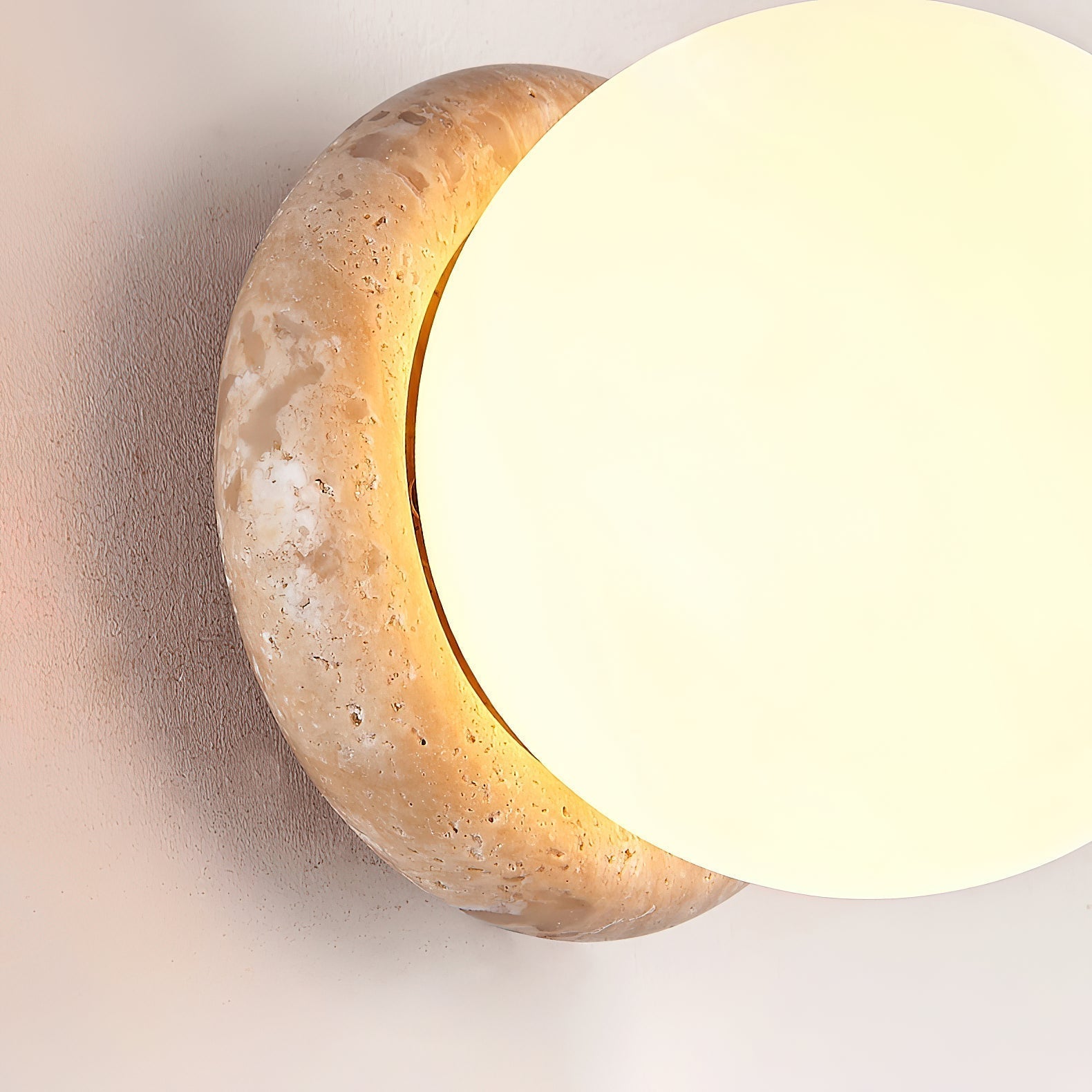 Blikuvys Moderne Minimaliste Travertin Verre Applique Murale - Neutralighting