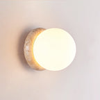 Blikuvys Moderne Minimaliste Travertin Verre Applique Murale - Neutralighting