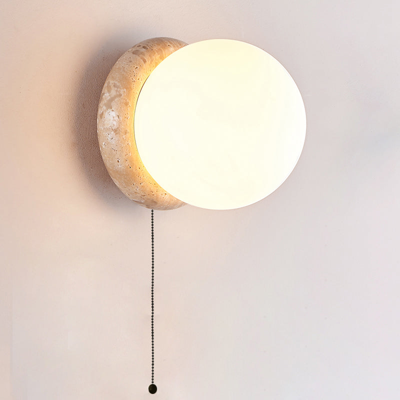 Blikuvys Moderne Minimaliste Travertin Verre Applique Murale - Neutralighting
