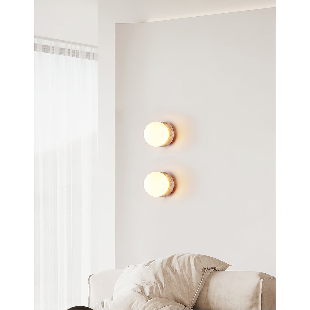 Blikuvys Moderne Minimaliste Travertin Verre Applique Murale - Neutralighting