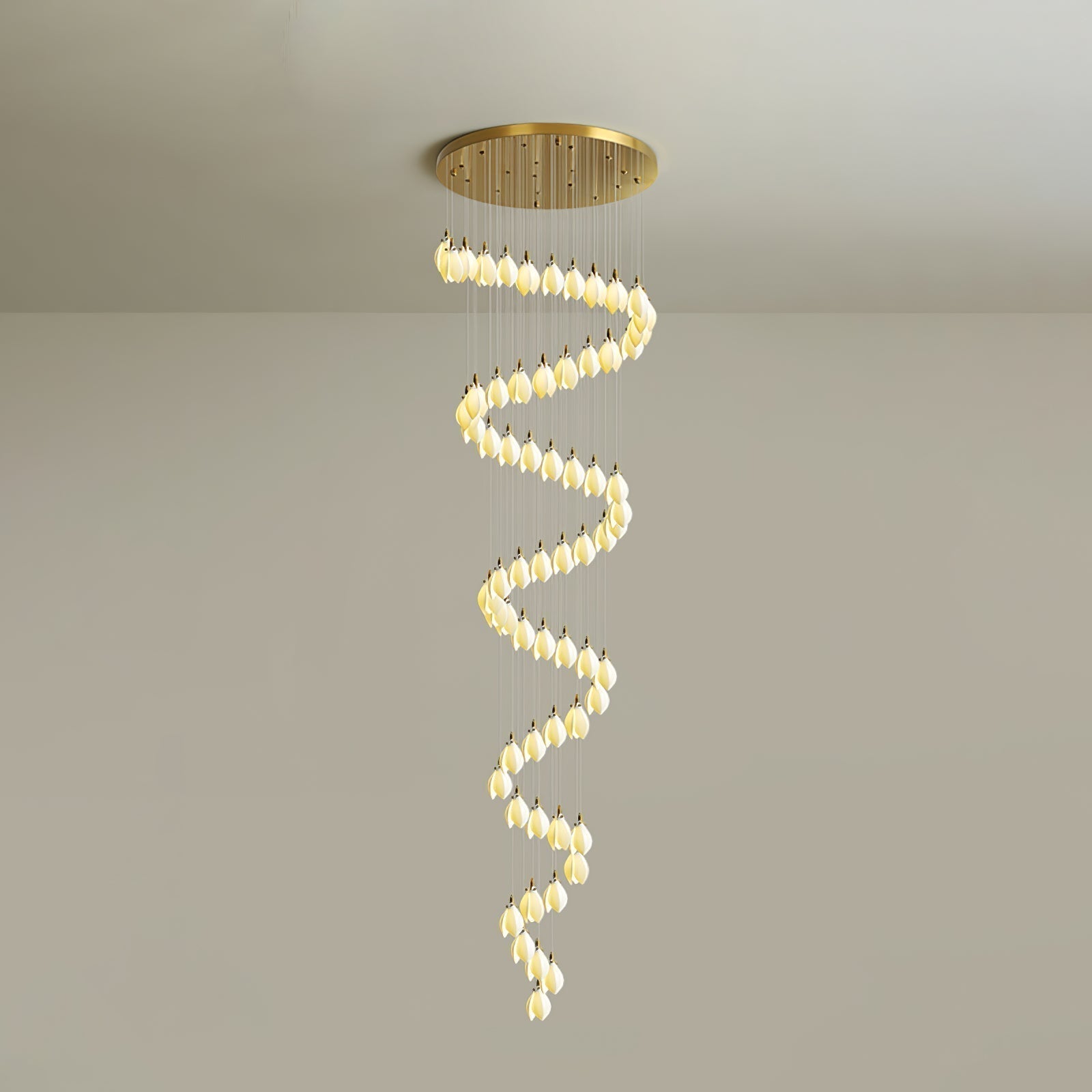 Caphayra Chandelier en Céramique Florale et Laiton - Neutralighting