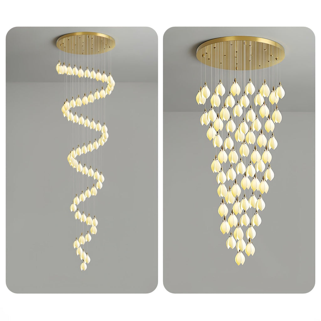 Caphayra Chandelier en Céramique Florale et Laiton - Neutralighting