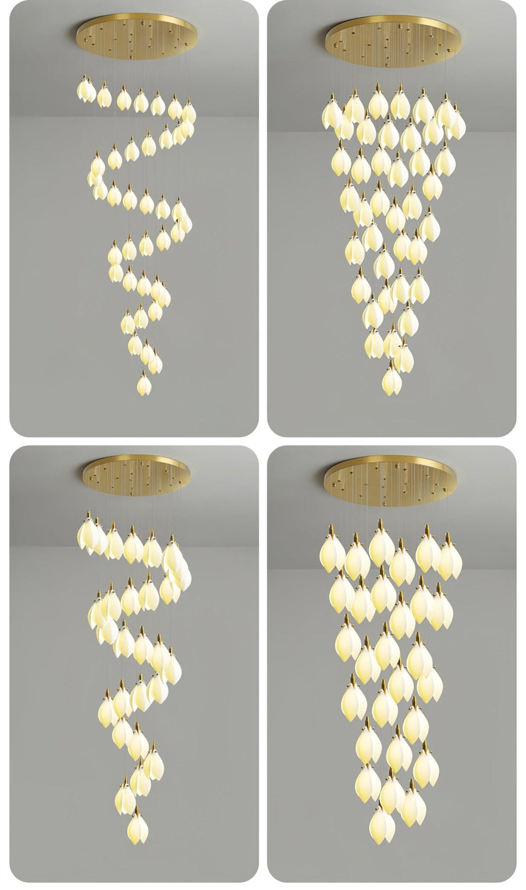 Caphayra Chandelier en Céramique Florale et Laiton - Neutralighting