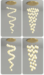 Caphayra Chandelier en Céramique Florale et Laiton - Neutralighting