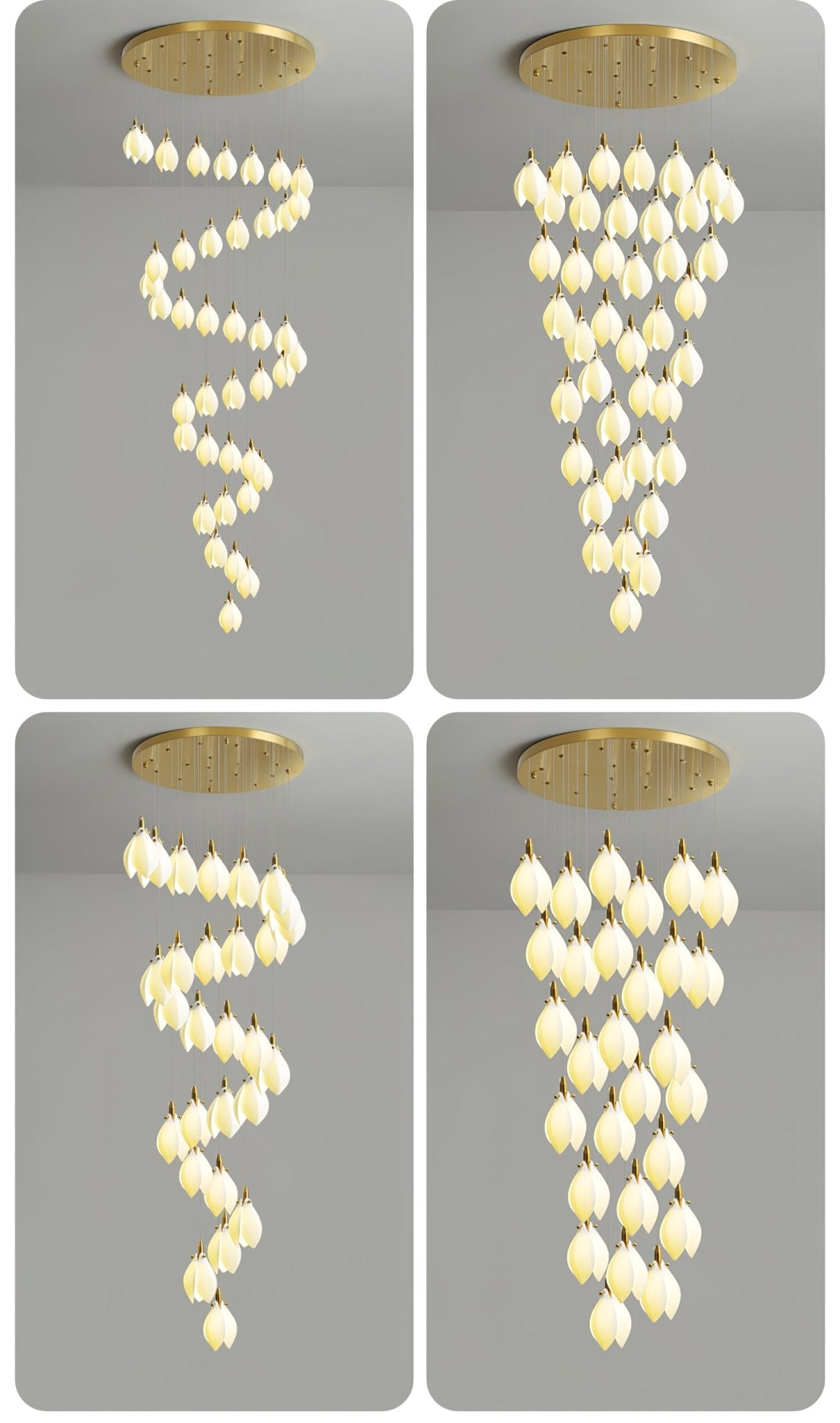 Caphayra Chandelier en Céramique Florale et Laiton - Neutralighting