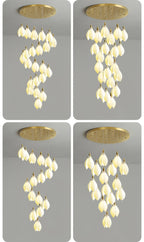 Caphayra Chandelier en Céramique Florale et Laiton - Neutralighting