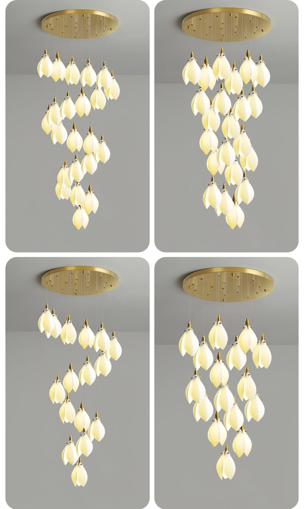 Caphayra Chandelier en Céramique Florale et Laiton - Neutralighting