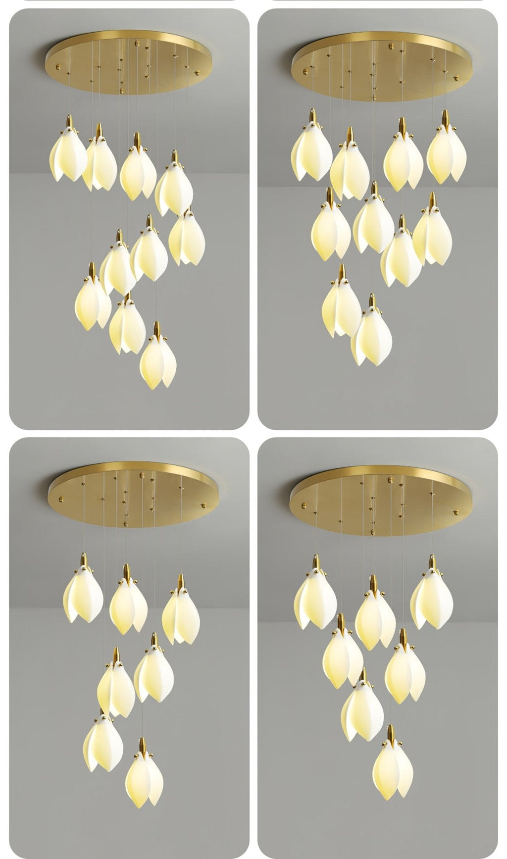 Caphayra Chandelier en Céramique Florale et Laiton - Neutralighting