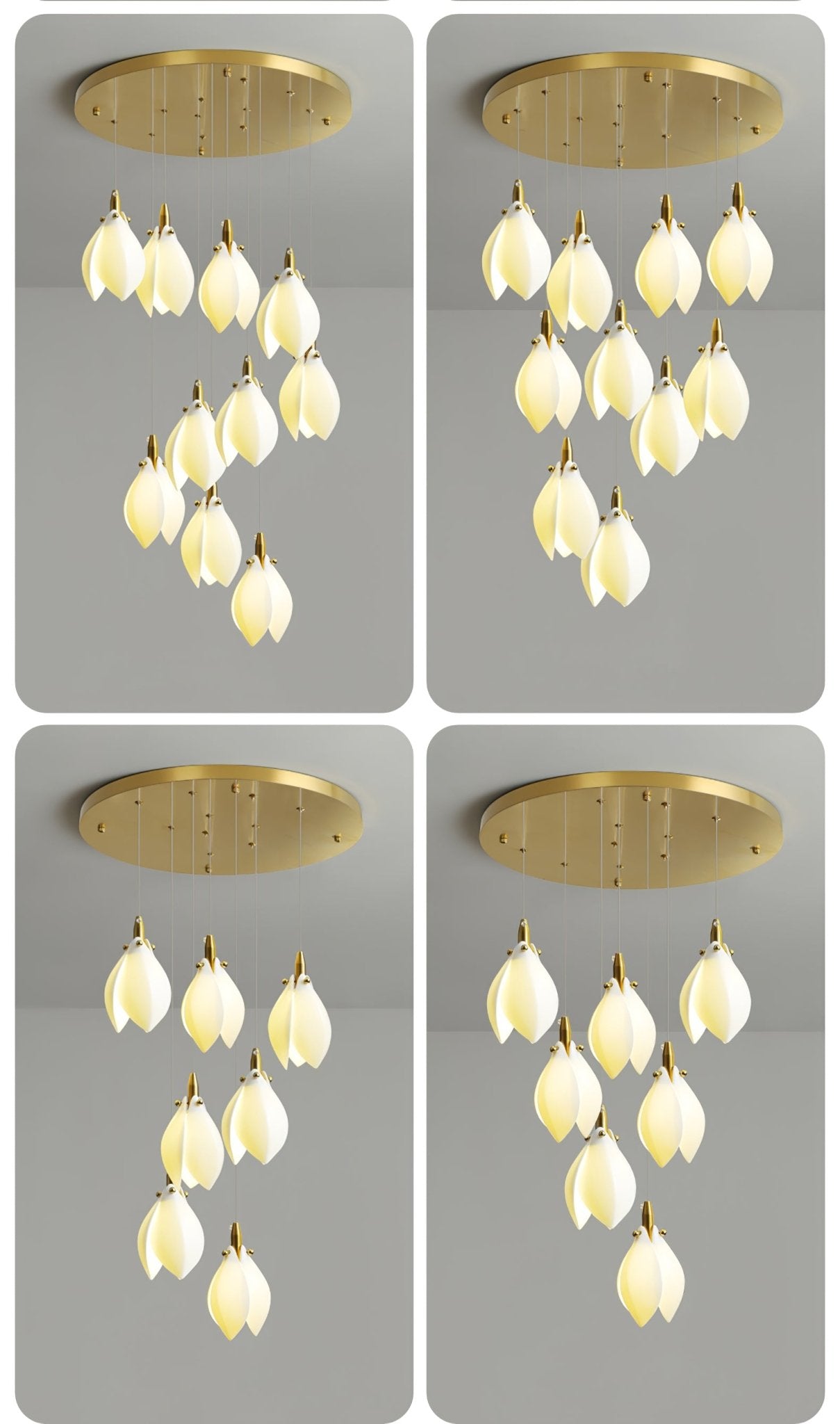 Caphayra Chandelier en Céramique Florale et Laiton - Neutralighting
