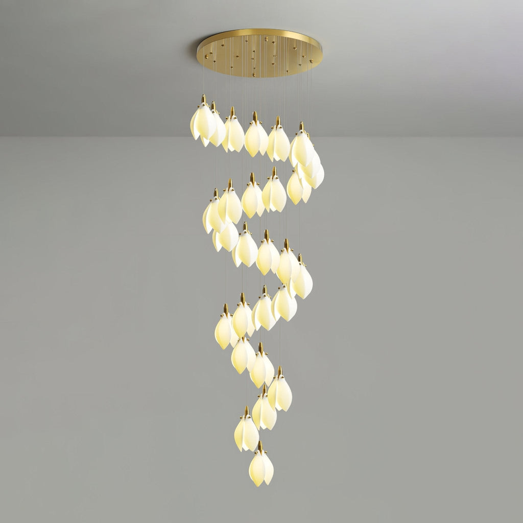 Caphayra Chandelier en Céramique Florale et Laiton - Neutralighting