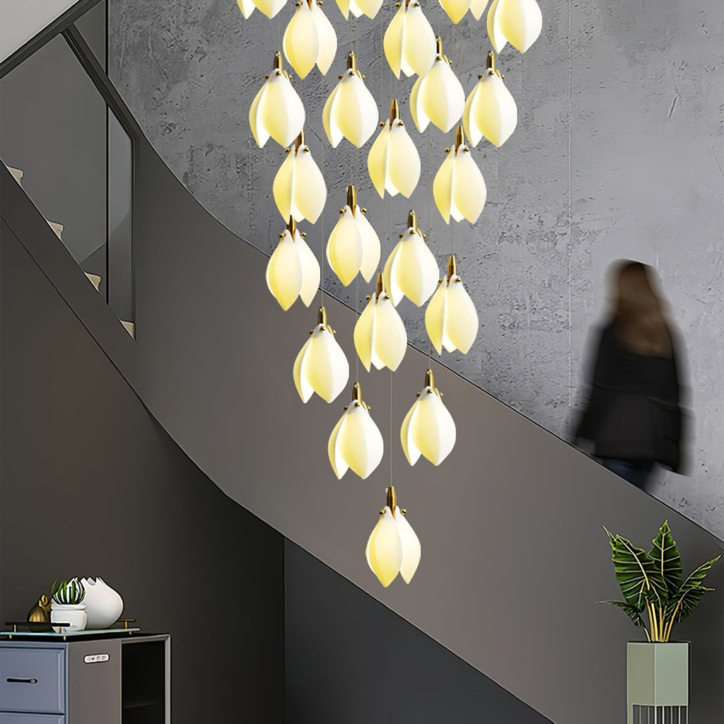 Caphayra Chandelier en Céramique Florale et Laiton - Neutralighting