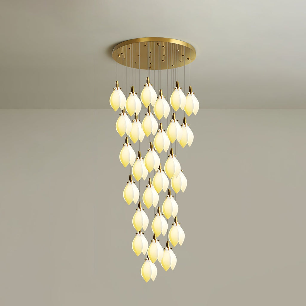 Caphayra Chandelier en Céramique Florale et Laiton - Neutralighting