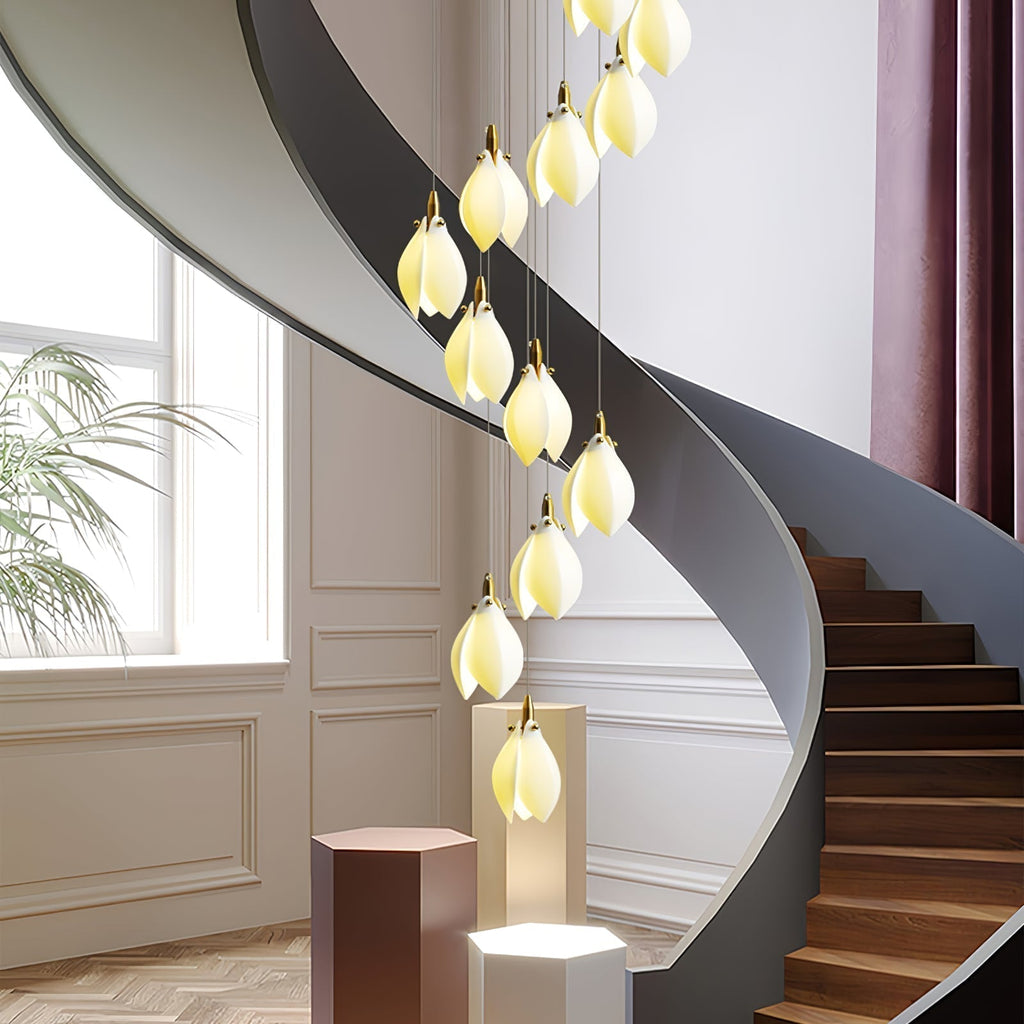 Caphayra Chandelier en Céramique Florale et Laiton - Neutralighting
