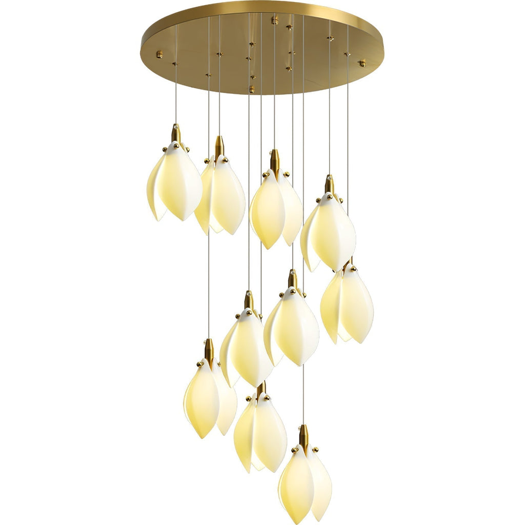 Caphayra Chandelier en Céramique Florale et Laiton - Neutralighting