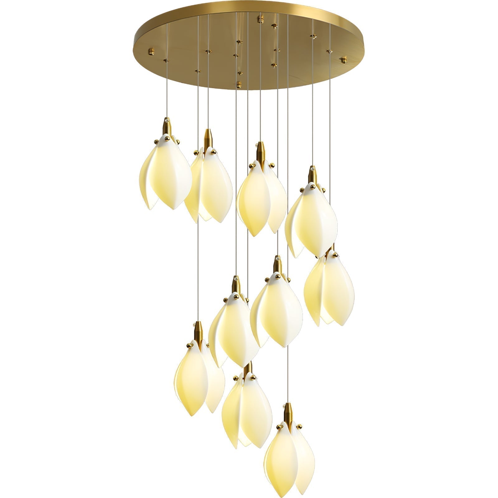Caphayra Chandelier en Céramique Florale et Laiton - Neutralighting