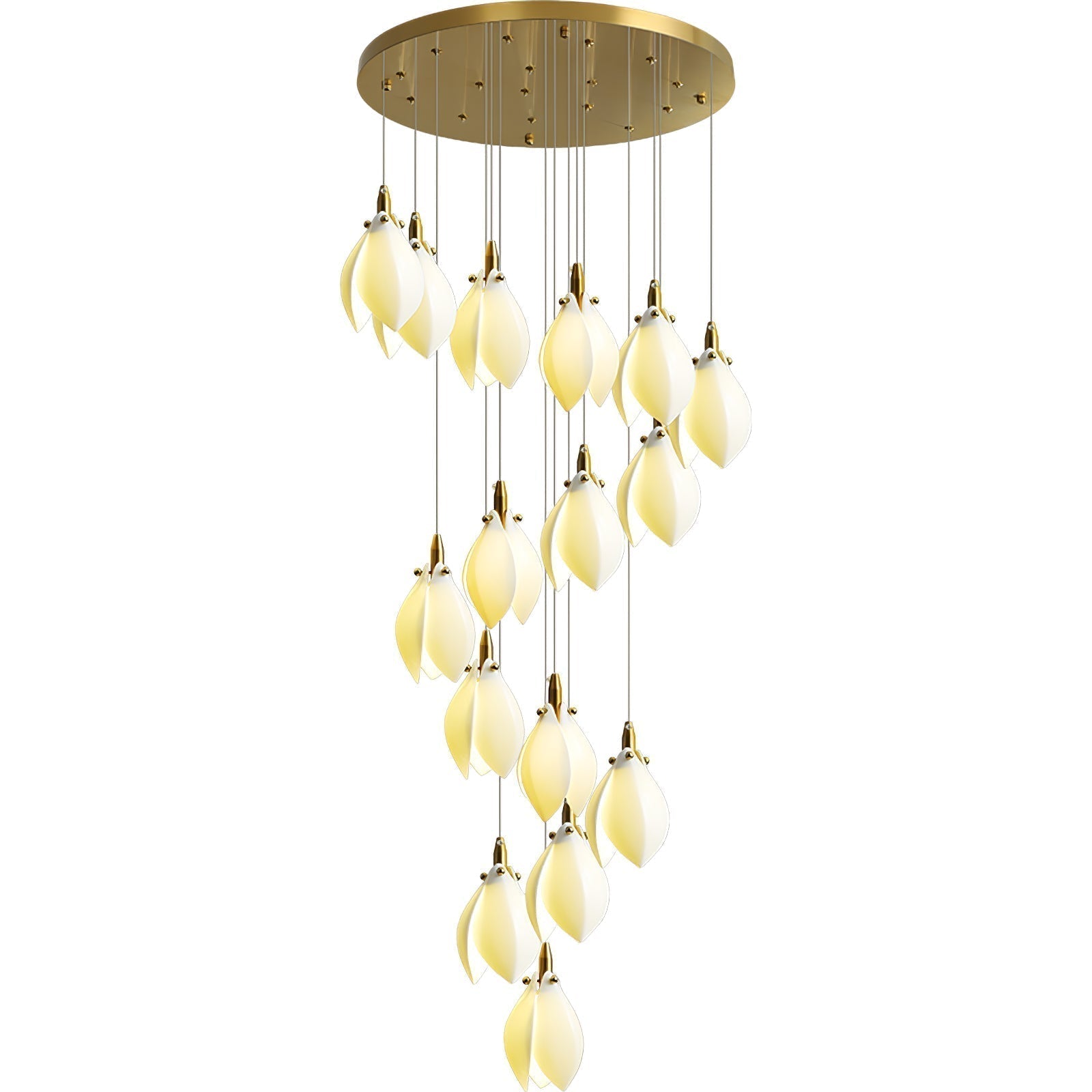 Caphayra Chandelier en Céramique Florale et Laiton - Neutralighting