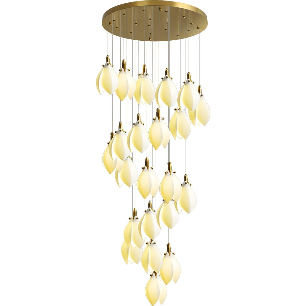 Caphayra Chandelier en Céramique Florale et Laiton - Neutralighting