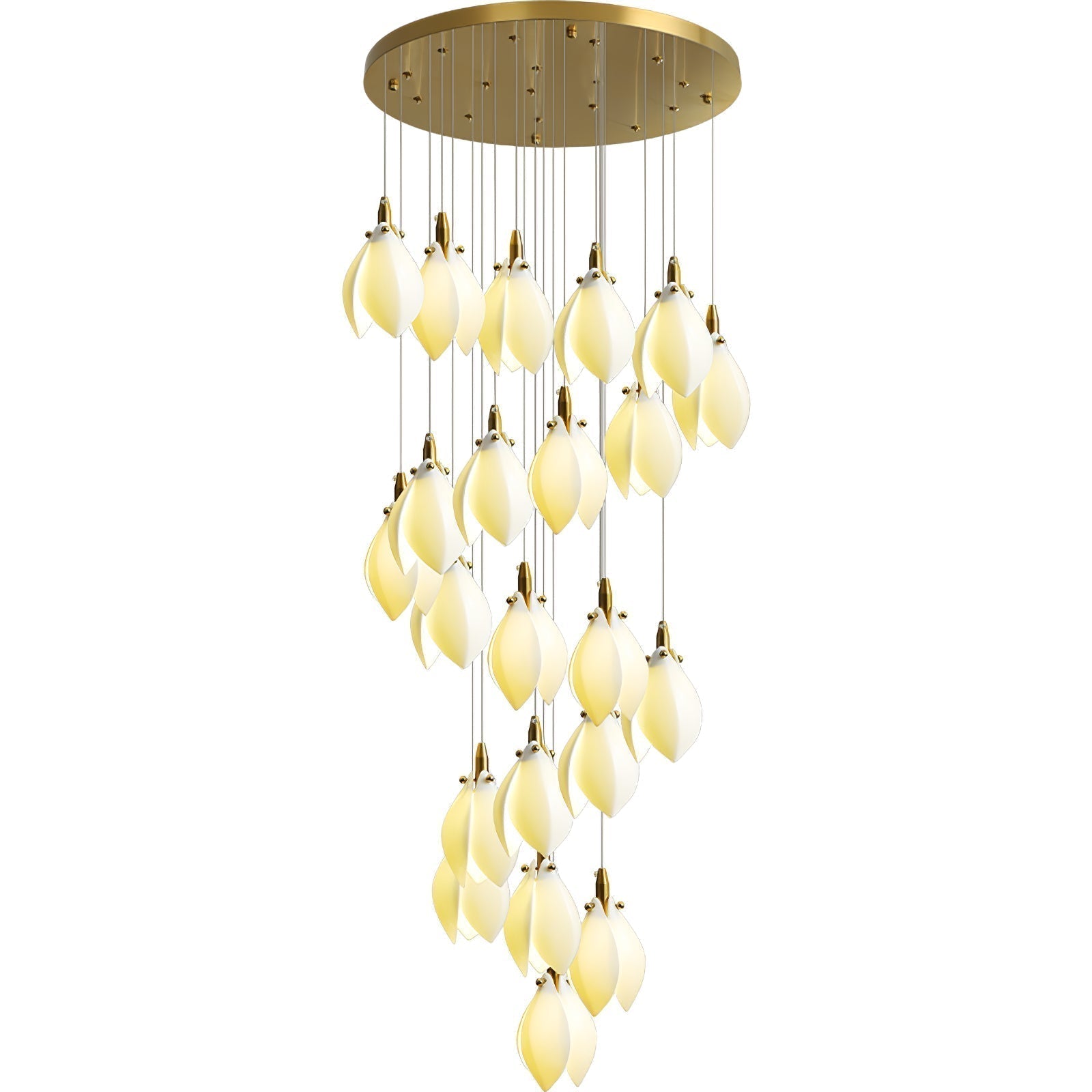Caphayra Chandelier en Céramique Florale et Laiton - Neutralighting