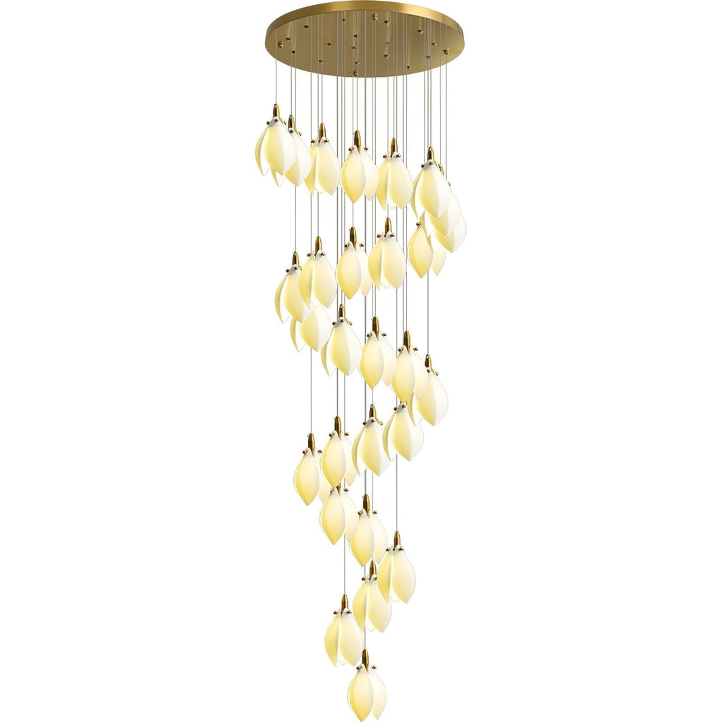 Caphayra Chandelier en Céramique Florale et Laiton - Neutralighting