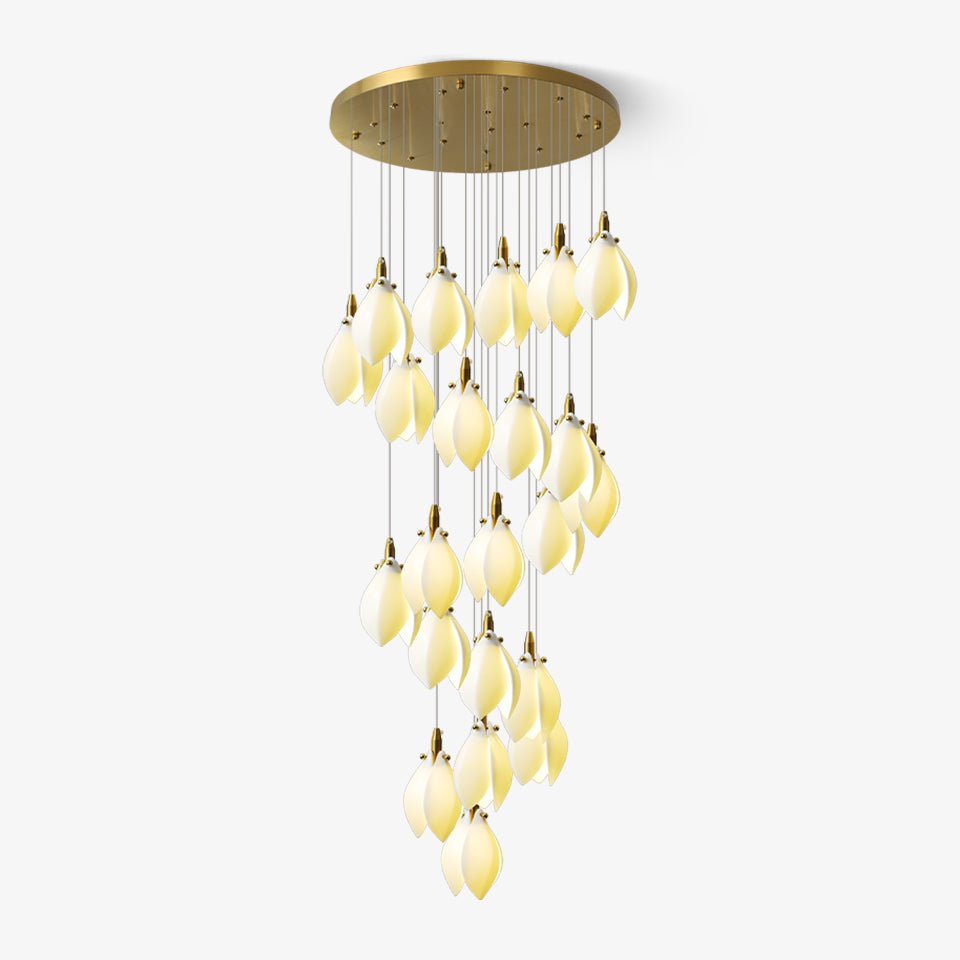 Caphayra Chandelier en Céramique Florale et Laiton - Neutralighting