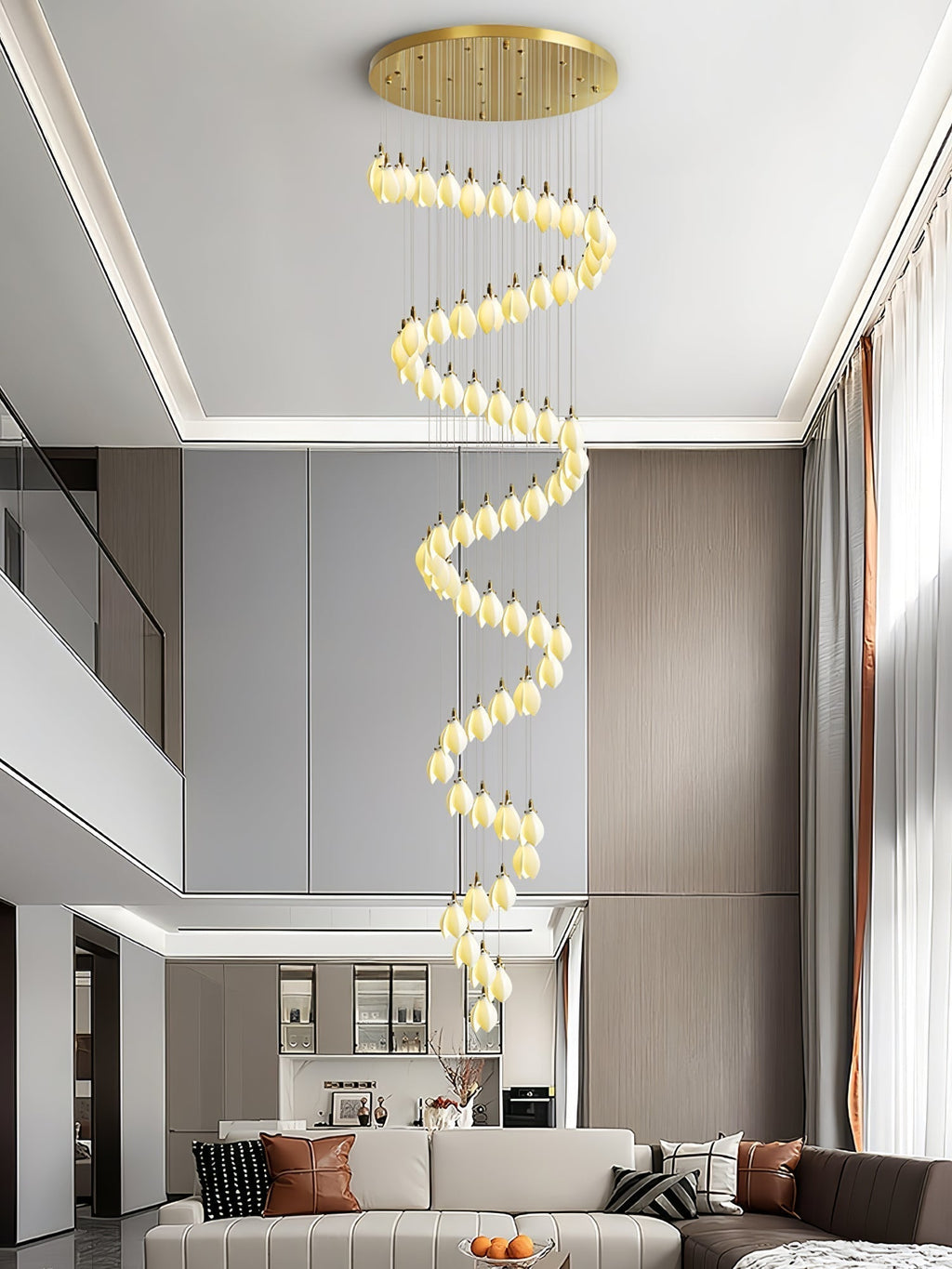 Caphayra Chandelier en Céramique Florale et Laiton - Neutralighting
