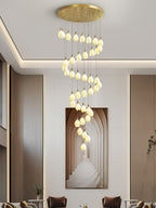 Caphayra Chandelier en Céramique Florale et Laiton - Neutralighting