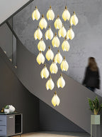 Caphayra Chandelier en Céramique Florale et Laiton - Neutralighting