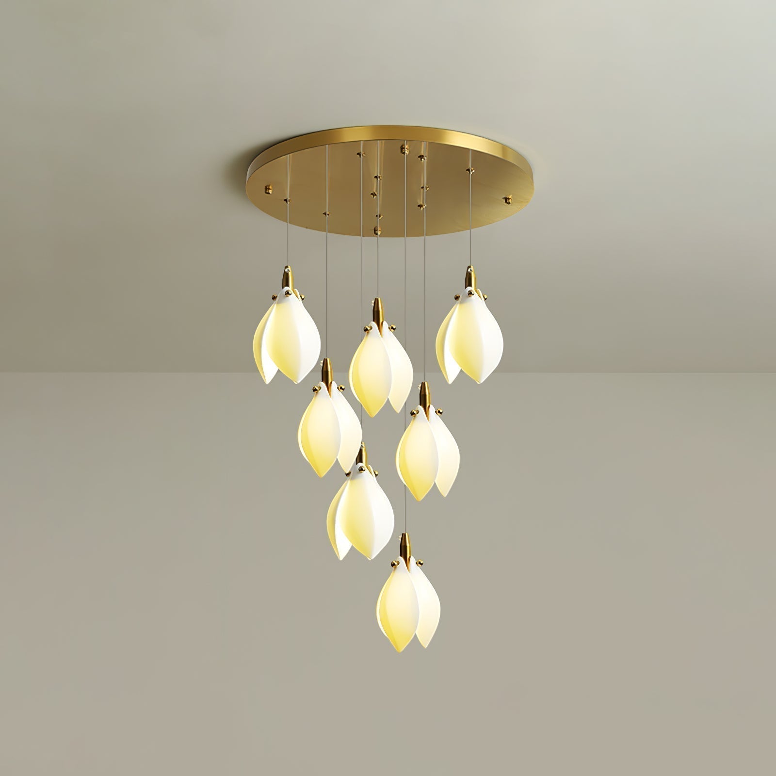 Caphayra Chandelier en Céramique Florale et Laiton - Neutralighting