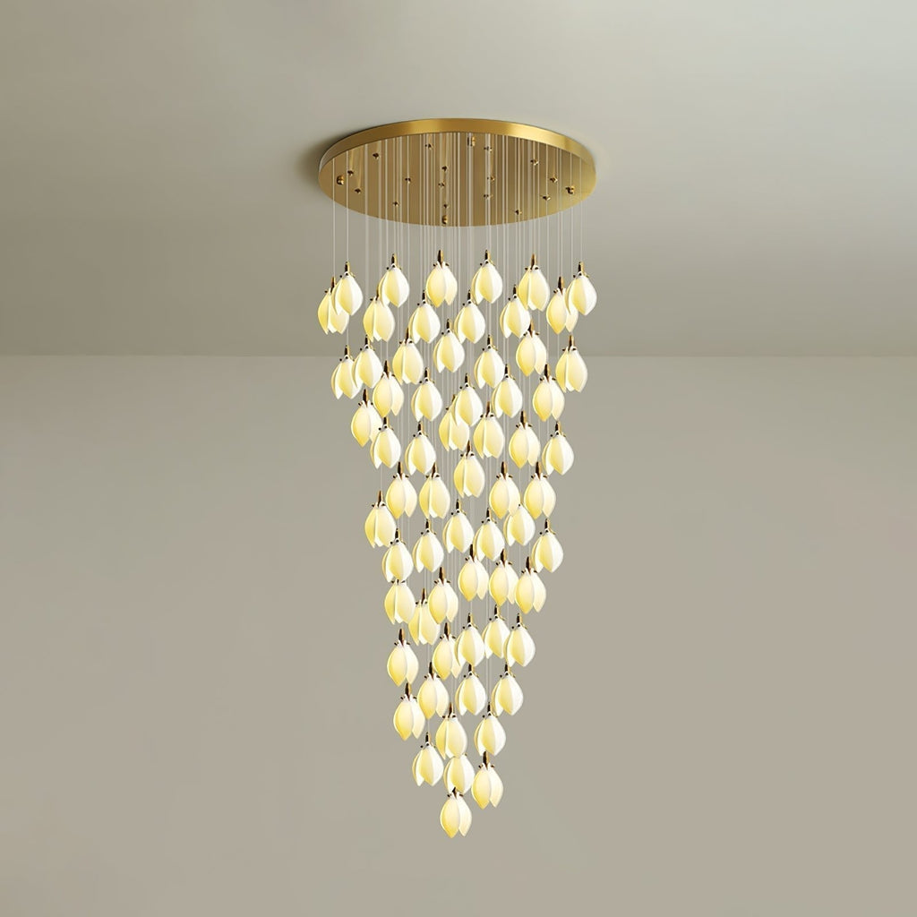 Caphayra Chandelier en Céramique Florale et Laiton - Neutralighting