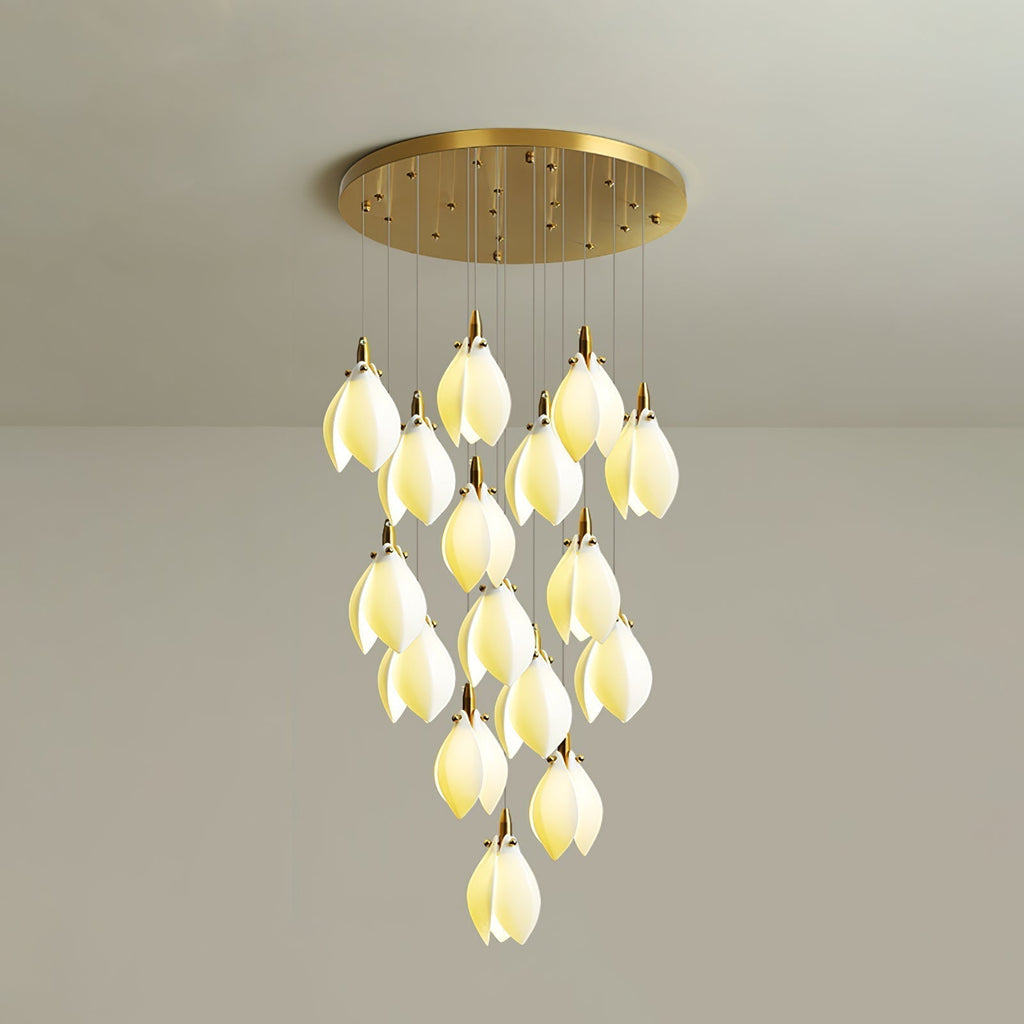 Caphayra Chandelier en Céramique Florale et Laiton - Neutralighting