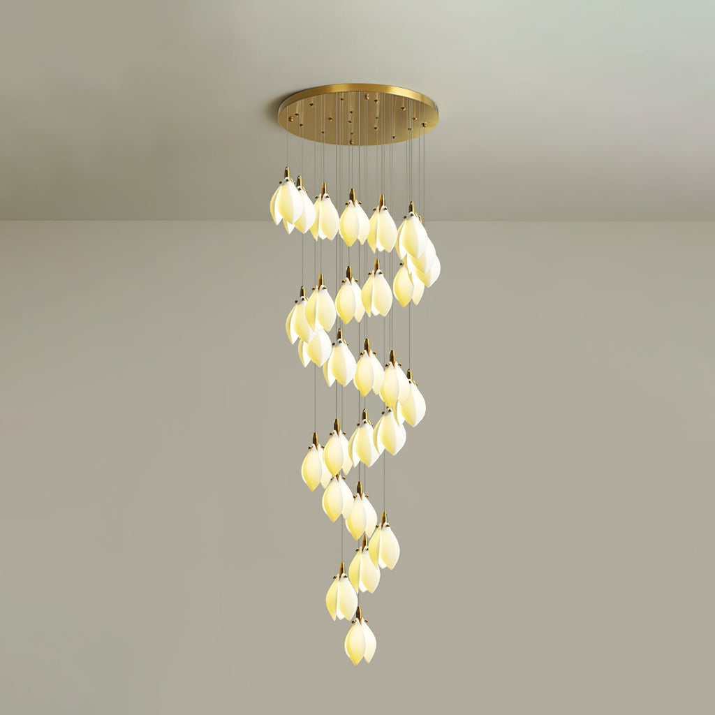 Caphayra Chandelier en Céramique Florale et Laiton - Neutralighting