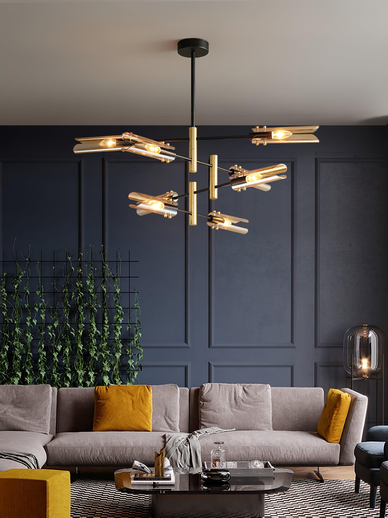 Lustra Chandelier Double 6-Luminaires Moderne - Neutralighting