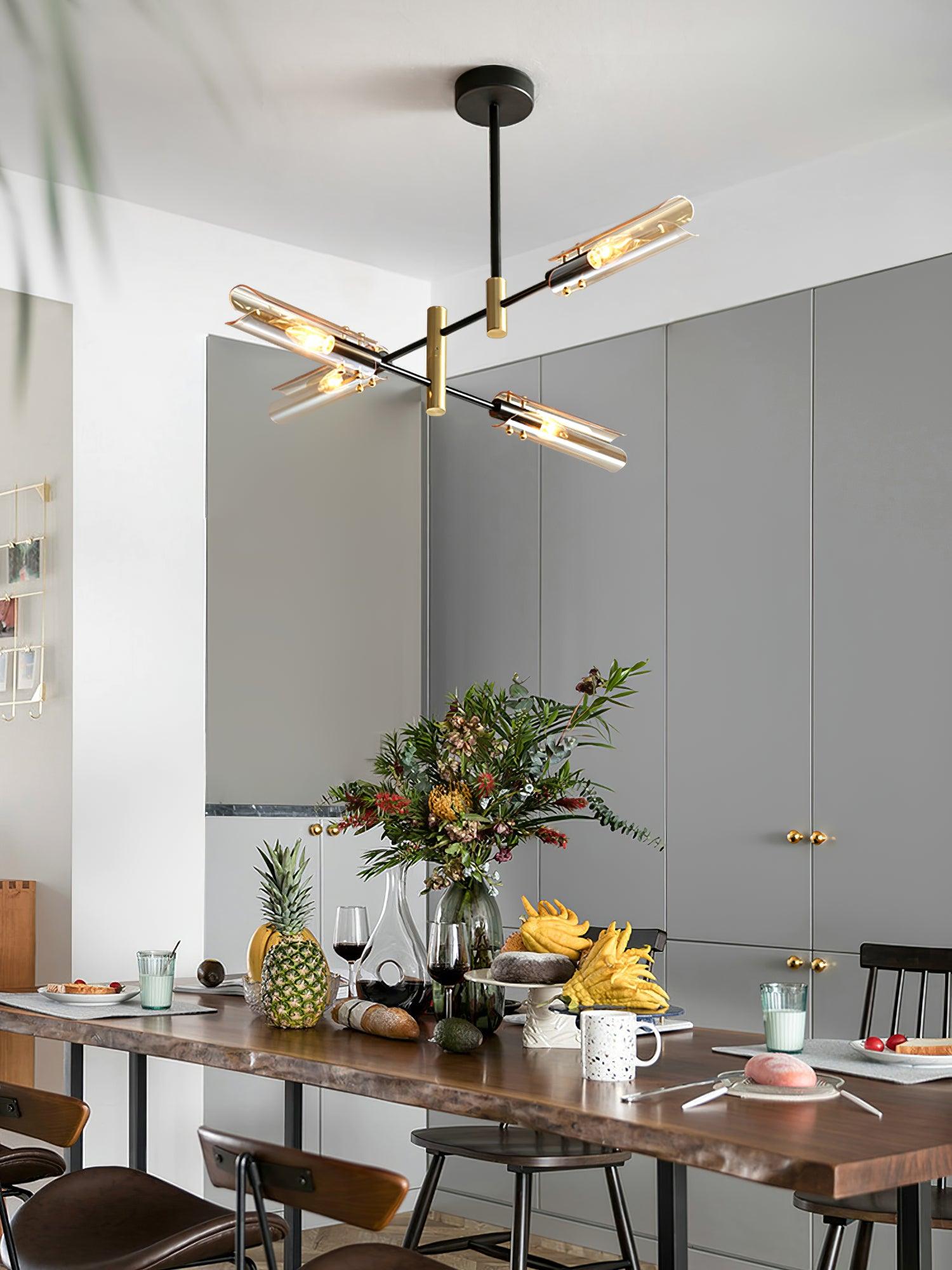Lustra Chandelier Double 6-Luminaires Moderne - Neutralighting